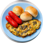 menu meal hotpator hotdog pandesal fried eggplant